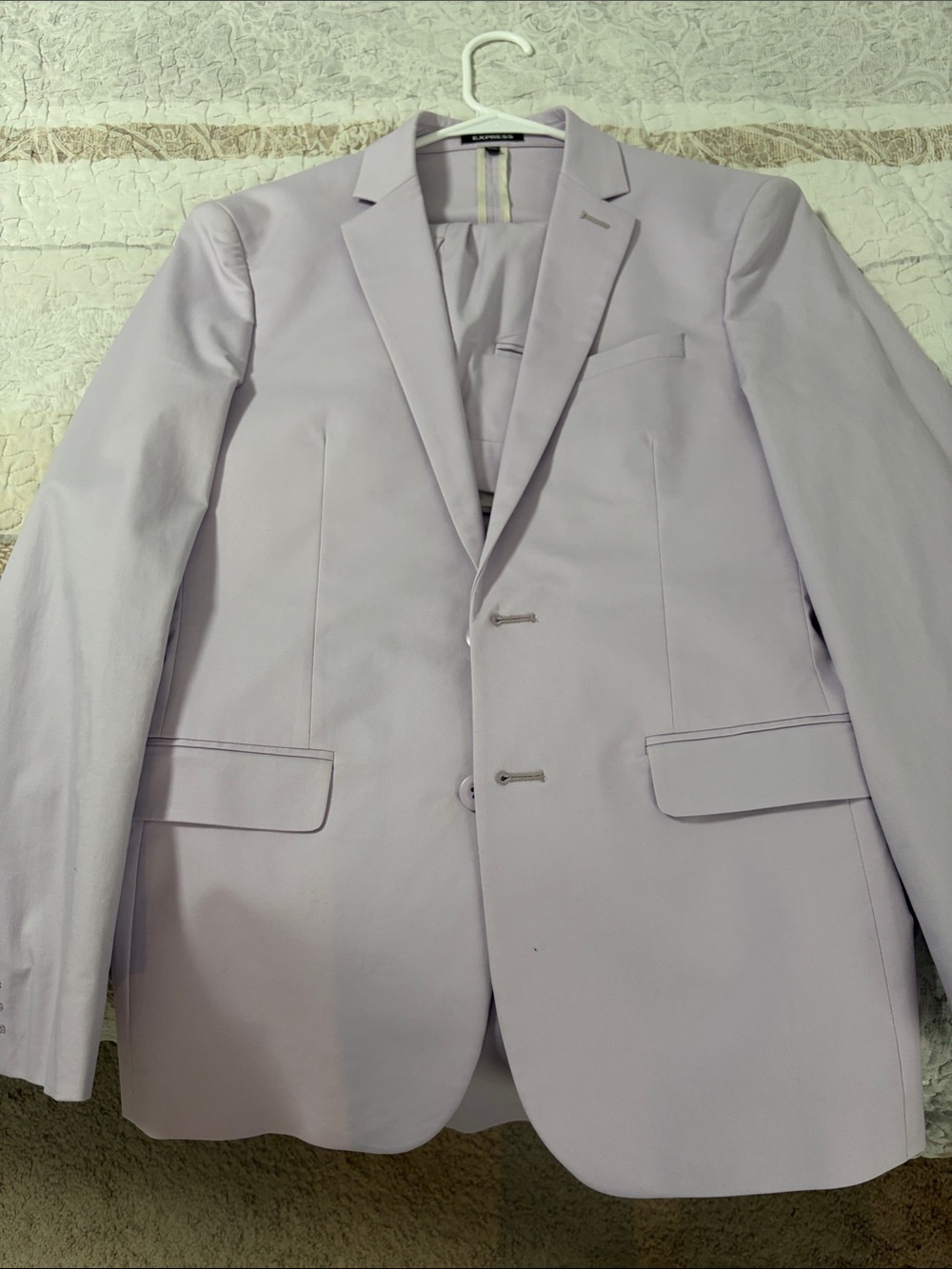 Express Men's Pastel Lavender Blazer - Two-Button Notch Lapel